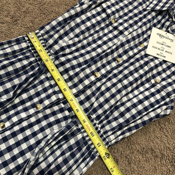 NWT Summer Vibes Dress-S-Cotton-Blue & White Gingham Print-Elastic Waist-Buttons - Picture 13 of 14